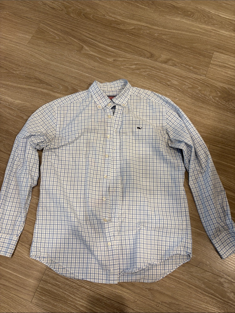 Vineyard Vines Blue and White Windowpane Button-Down Shirt